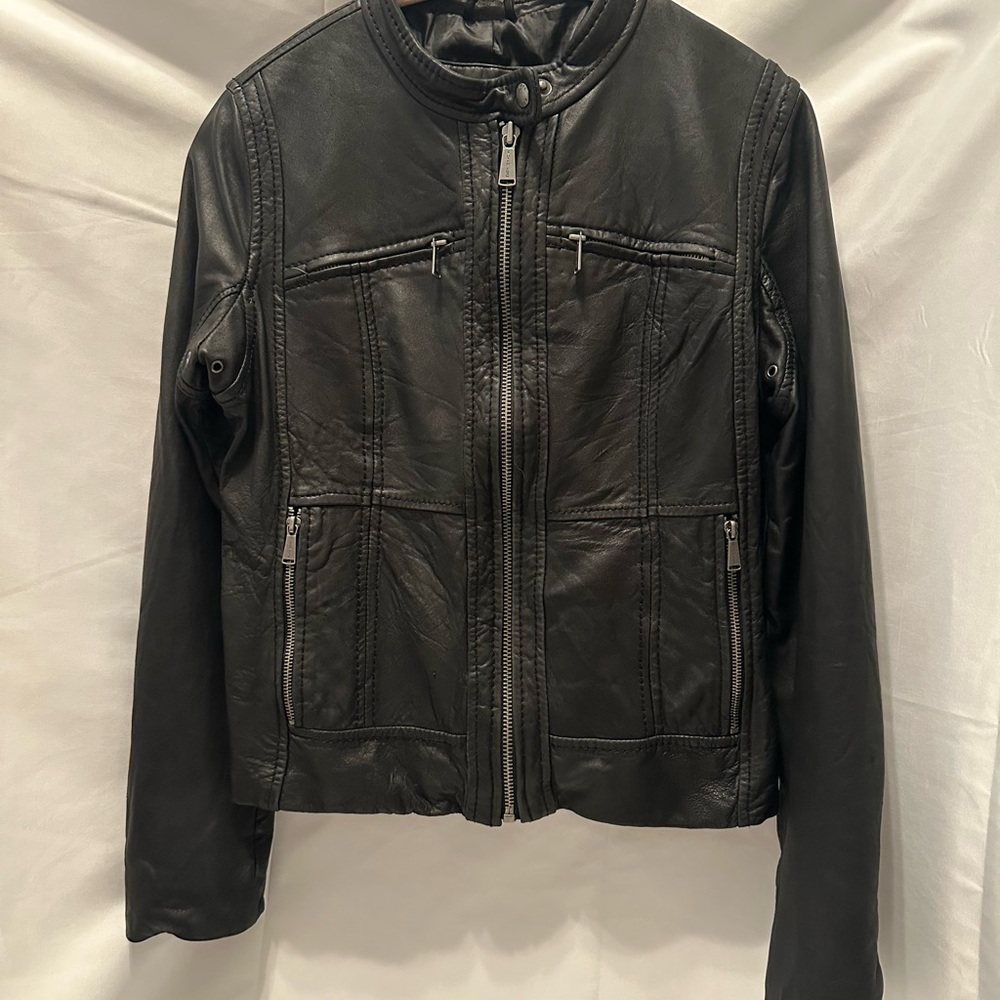 MICHAEL Michael Kors Black Leather Outerwear